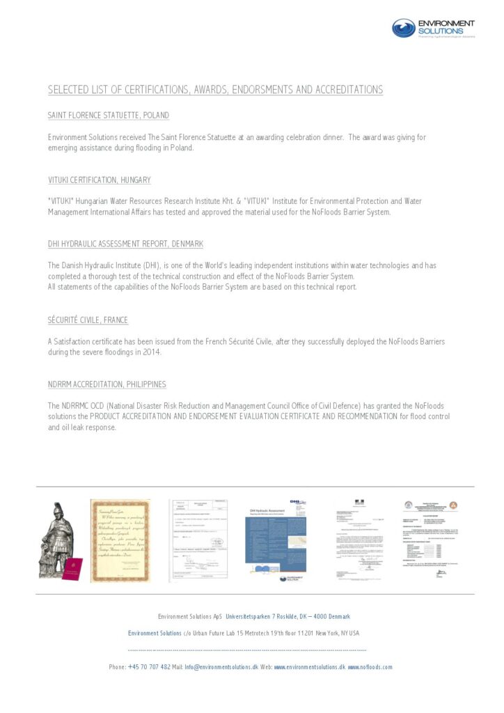 thumbnail of Certifications, Accreditations and Recommendations